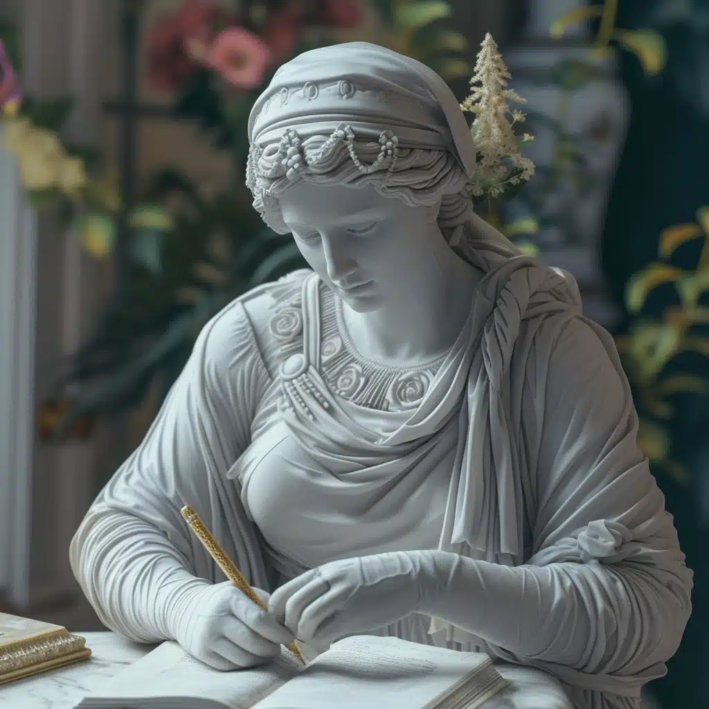 Hellenic statue writing